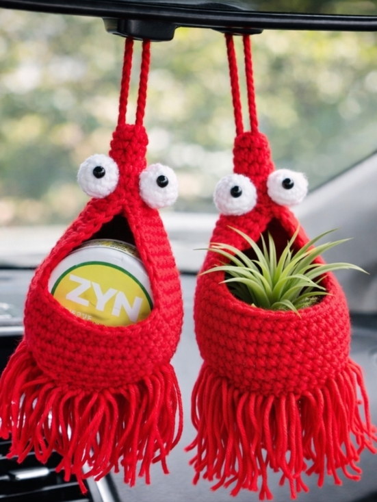 Handmade Other - Crochet Hanging Car Charm Air Plant Holder Cute Boho Organizer Handmade One Only
